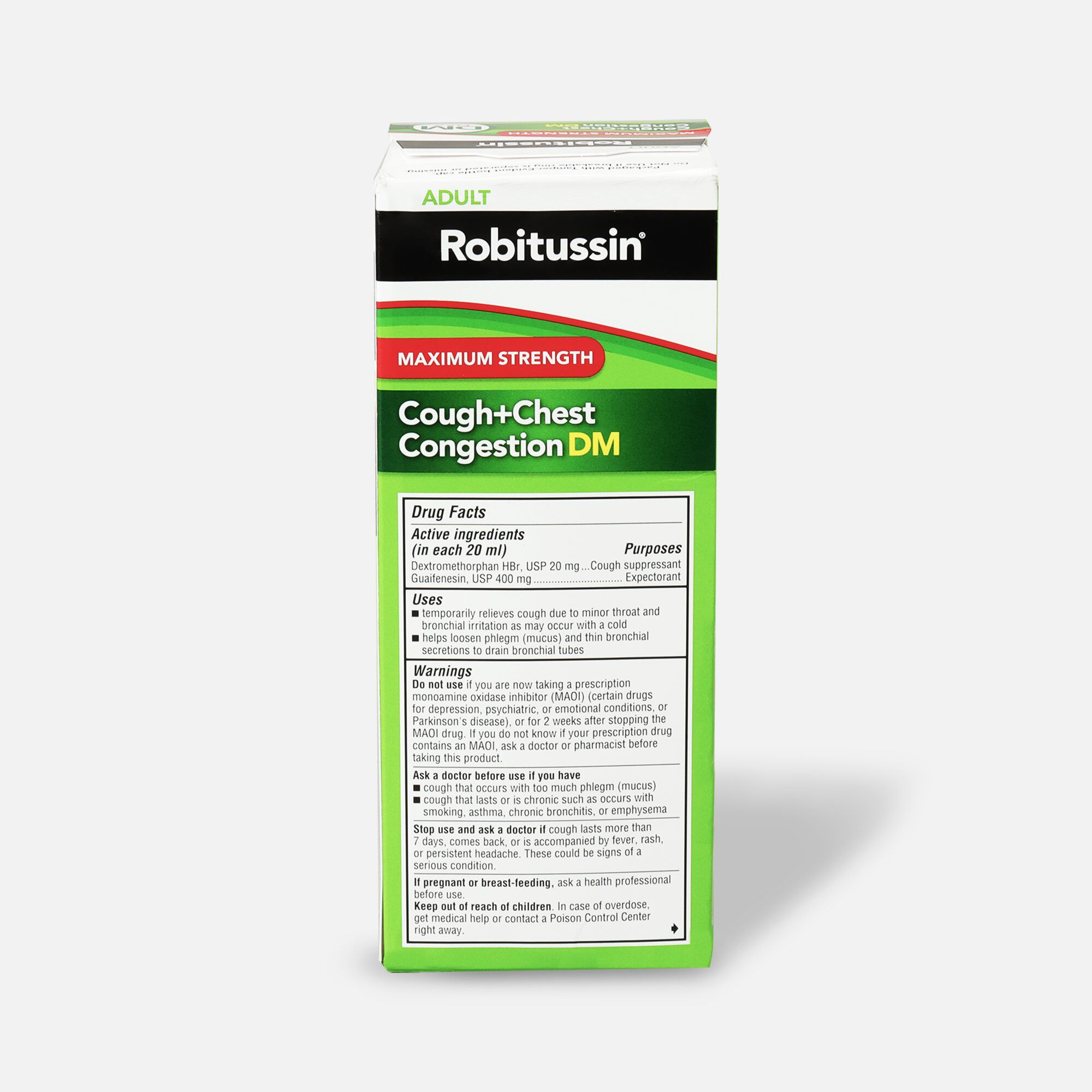 Robitussin Max Strength Cough And Chest Congestion DM Non-Drowsy Liquid ...