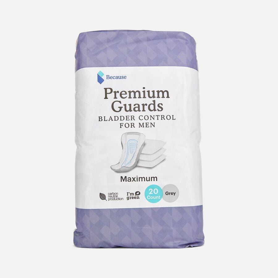 Because Premium Guards Bladder Control for Men, Maximum Absorbency, 20 ct., , large image number 0