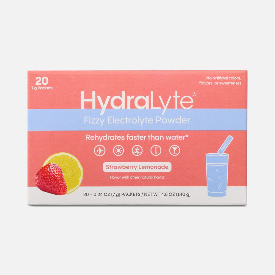 Hydralyte Effervescent Tablets, Strawberry Lemonade, 20 Packets, , large image number 0