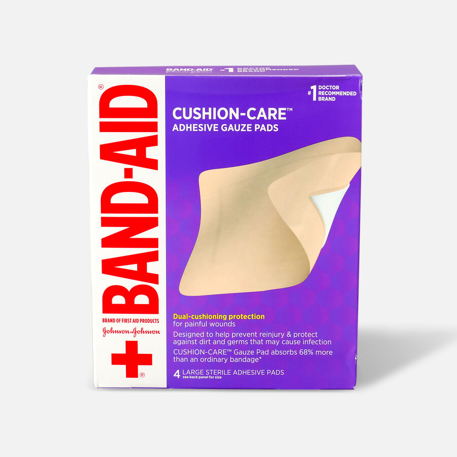 Band-Aid All-in-One Adhesive Gauze Pad, Large - 4 ct., , large image number 0