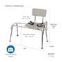 DMI® Sliding Transfer Bench Shower Chair with Cut-Out Seat, , large image number 2