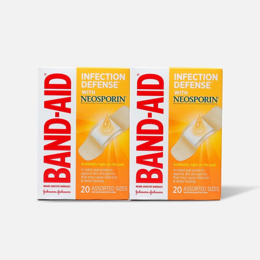 Band-Aid Bandages with Neosporin Antibiotic Ointment, Assorted Sizes, 20 ct. (2-Pack), , large image number 0
