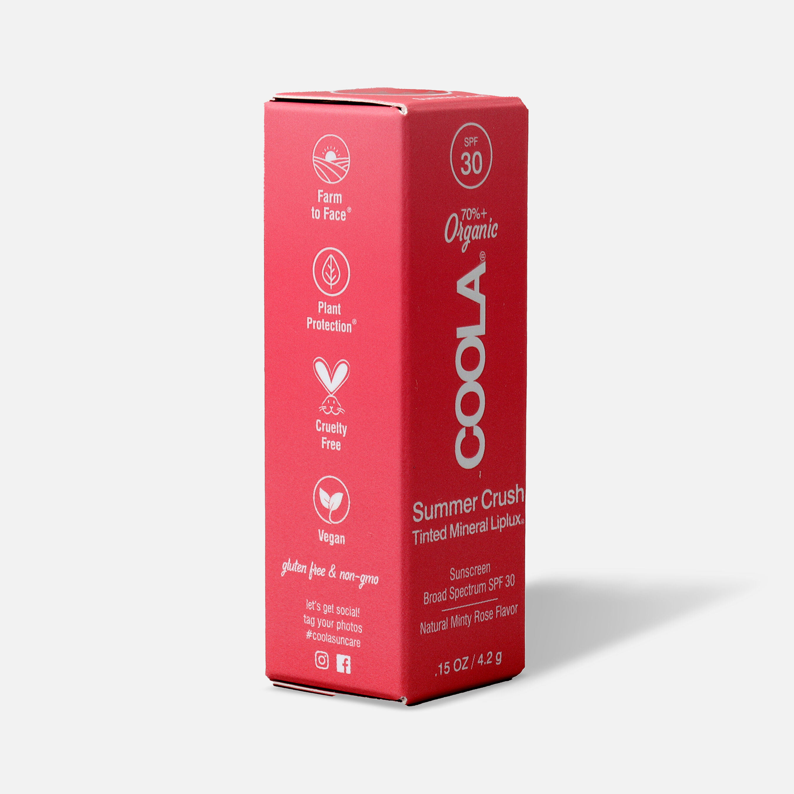 HSA Eligible COOLA Mineral Liplux SPF 30 Summer Crush Lip Balm, .15 oz