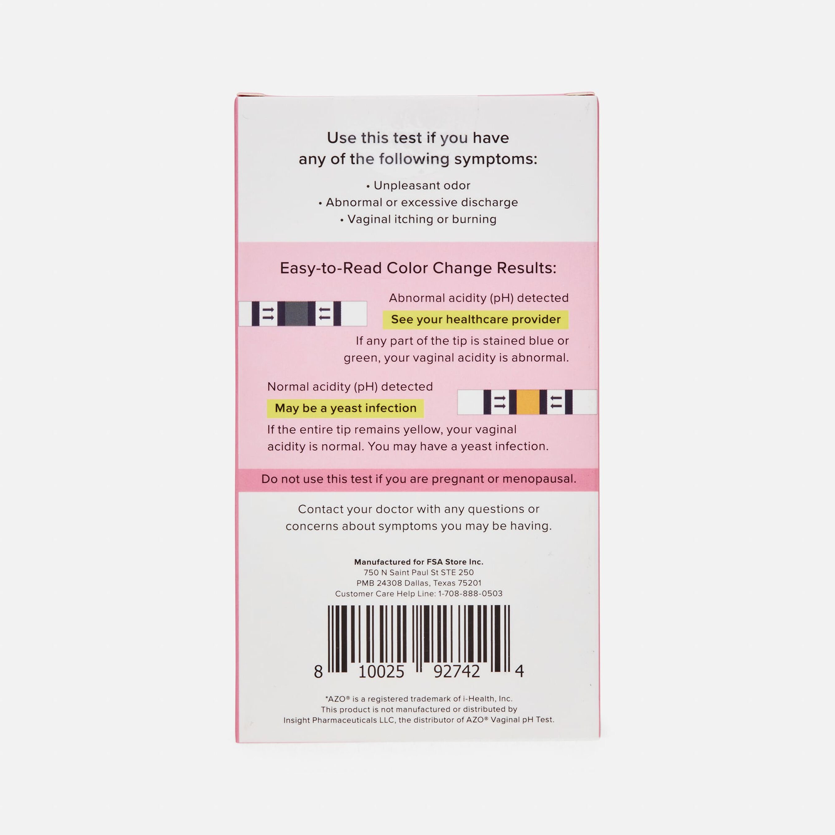 HSA Eligible Caring Mill Vaginal Health Screening Kit, 2 tests HSA