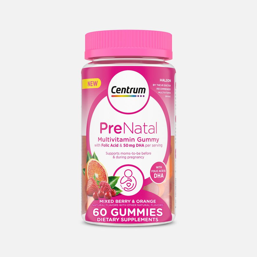 Centrum Prenatal Multivitamin Gummies with DHA and Folic Acid, Mixed Berry & Orange, 60 ct., , large image number 0