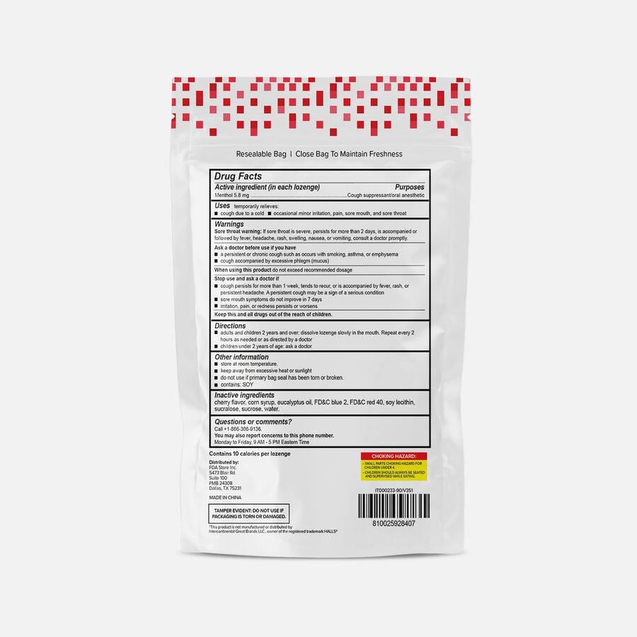 Caring Mill™ Cough Drops, Cherry, 90 ct., , large image number 1