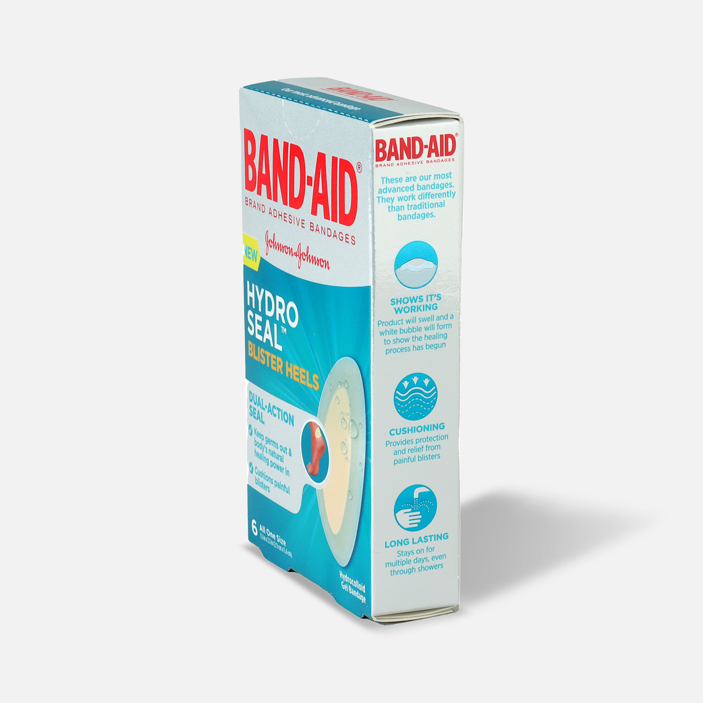 BandAid Hydro Seal Adhesive Bandages for Heel Blisters, 6 Count