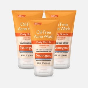 Neutrogena Oil-Free Acne Daily Face Scrub, 4.2 oz. (3-Pack)