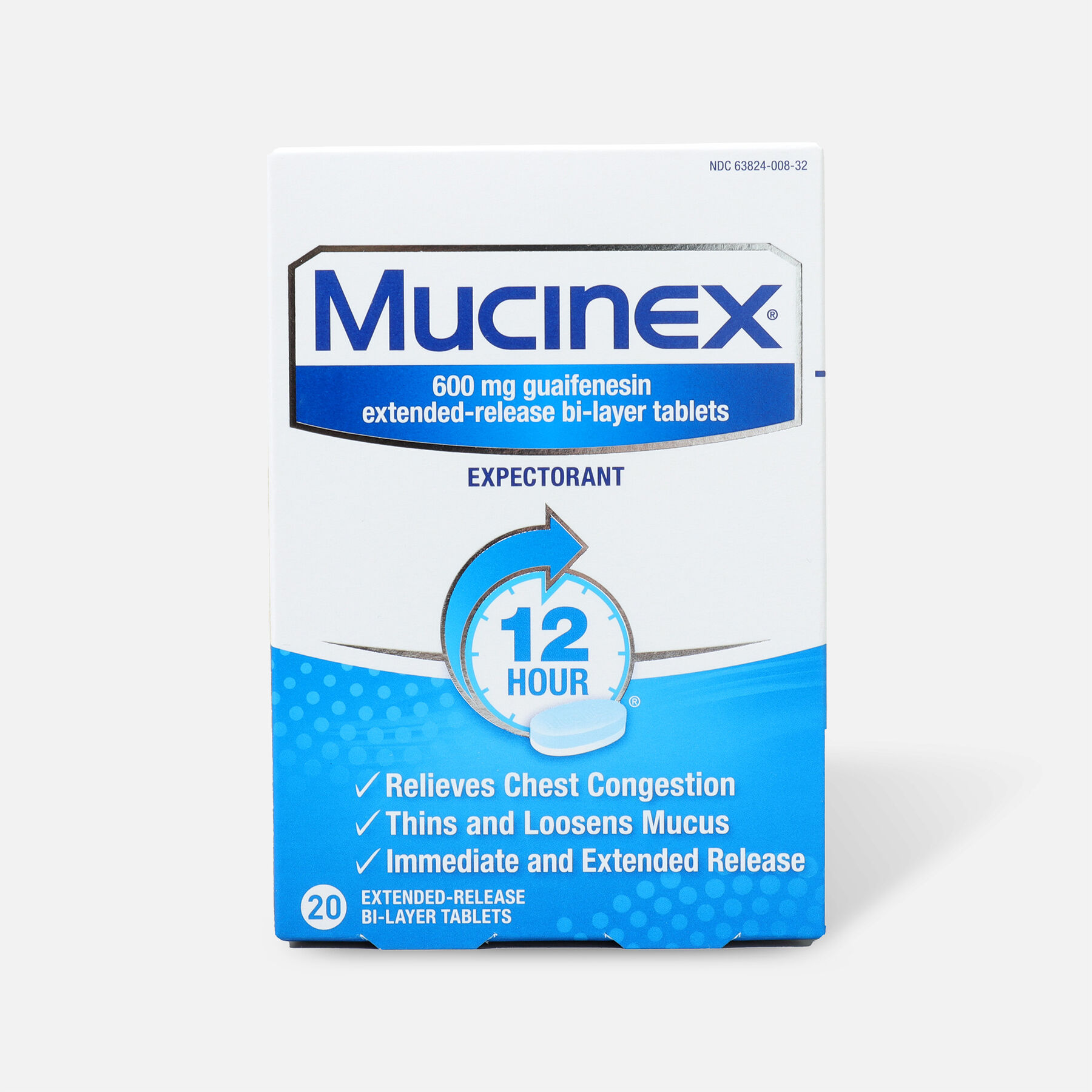 Mucinex SE Extended Release BiLayer Tablets, 20 ct