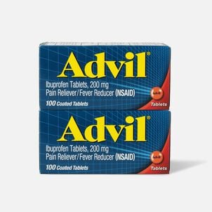 Advil Pain Reliever Fever Reducer Tablets, 100 ct. (2-Pack)