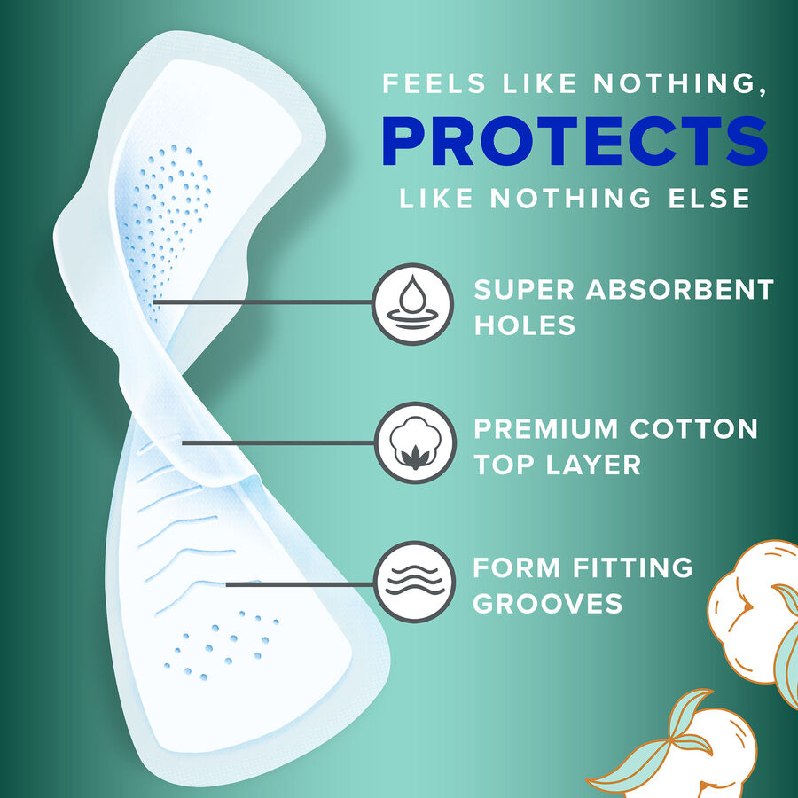 Always Pure Cotton with FlexFoam Pads for Women Size 5 Extra Heavy Overnight Absorbency, with Wings, 18 ct., , large image number 2