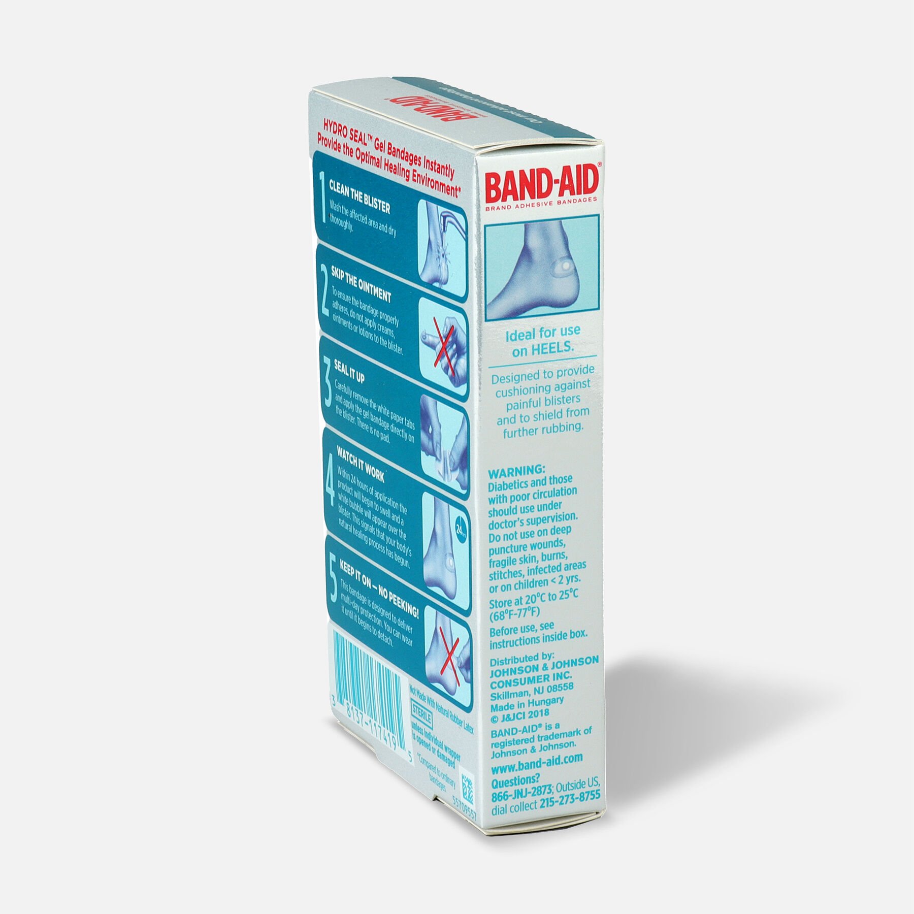 BandAid Hydro Seal Adhesive Bandages for Heel Blisters, 6 Count