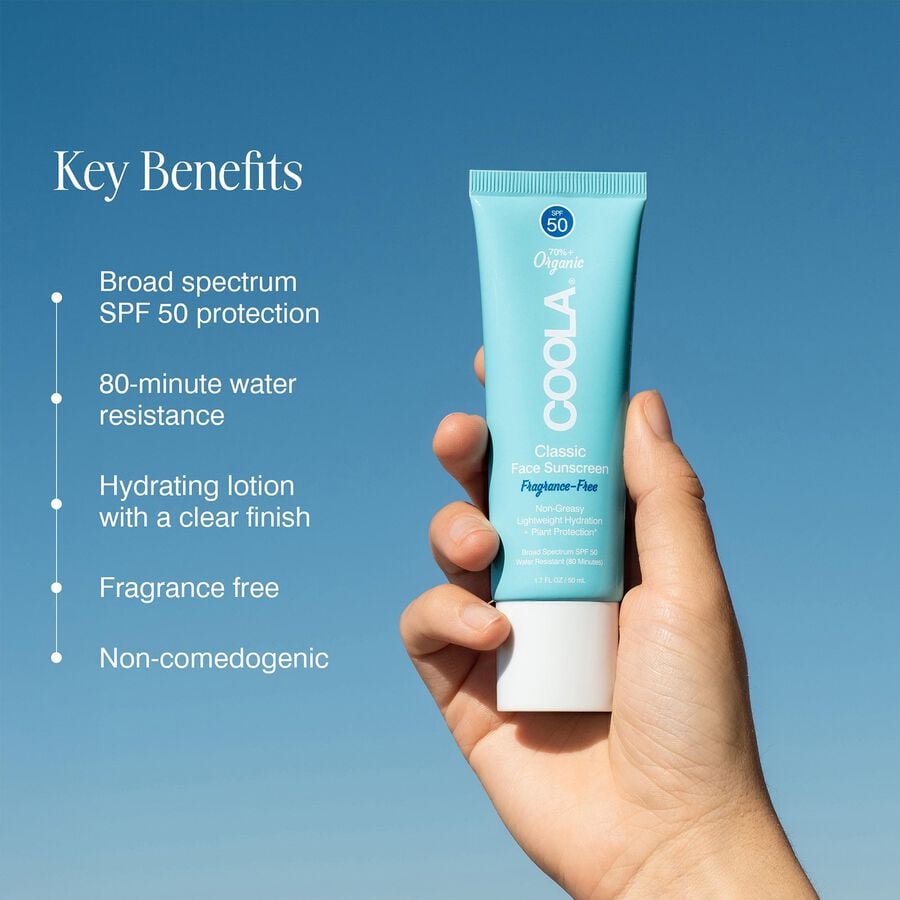 COOLA Classic Face Organic Sunscreen Lotion SPF 50, Fragrance-Free, 1.7 oz., , large image number 3