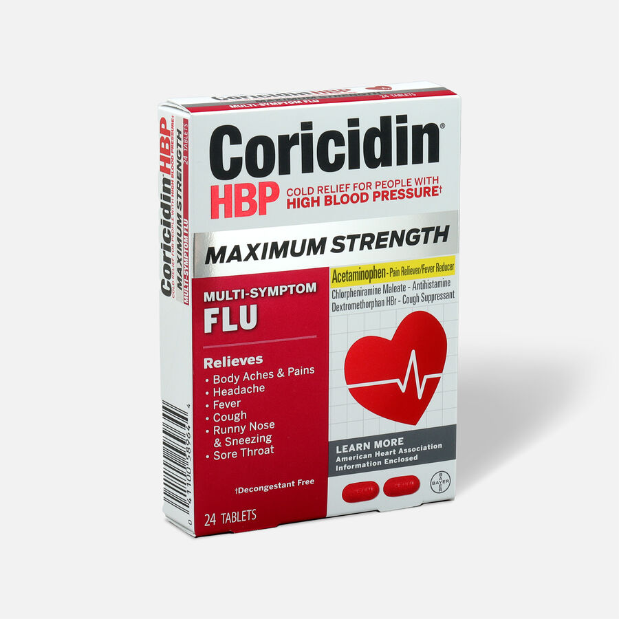 Coricidin Hbp Max Strength Multi Symptom Flu Tablets 24ct 5328
