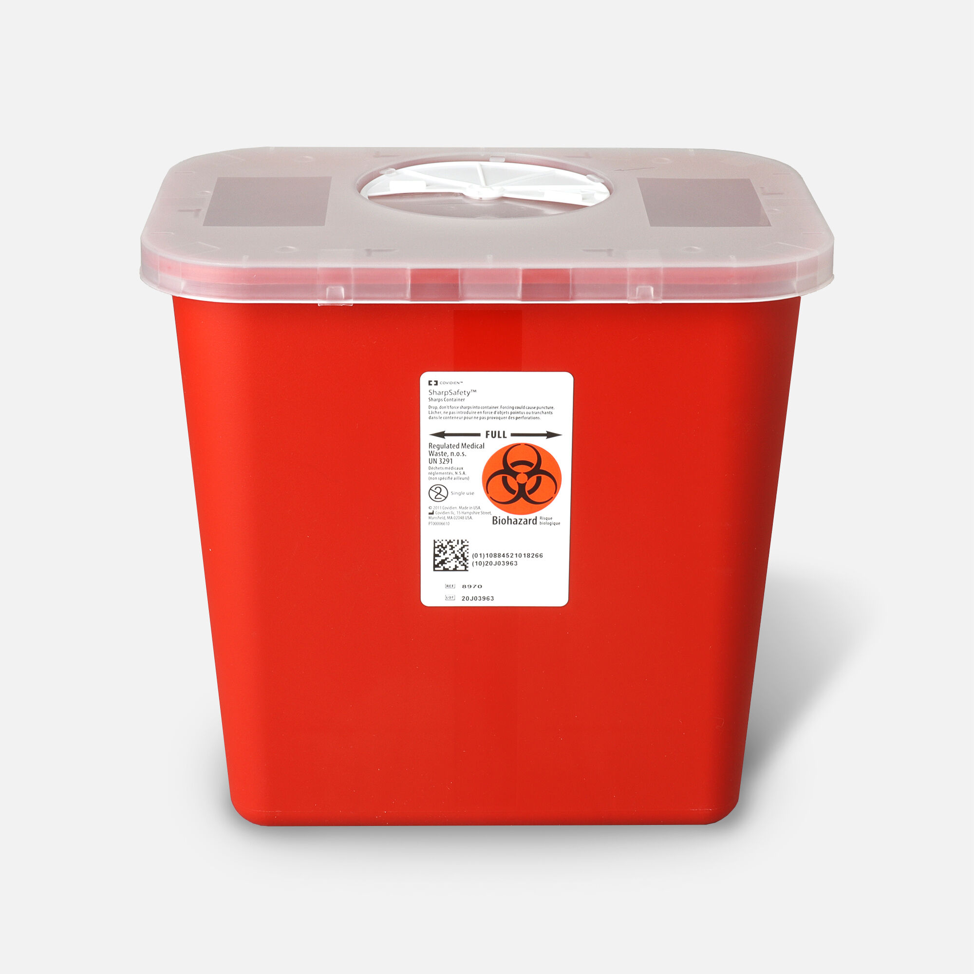 HSA Eligible Transportable Sharps Container 2 gal., Transparent