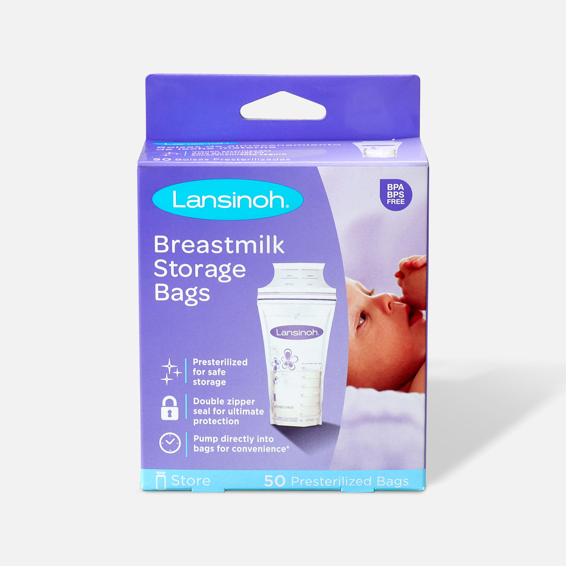 Lansinoh breastmilk storage bags, 50 ea