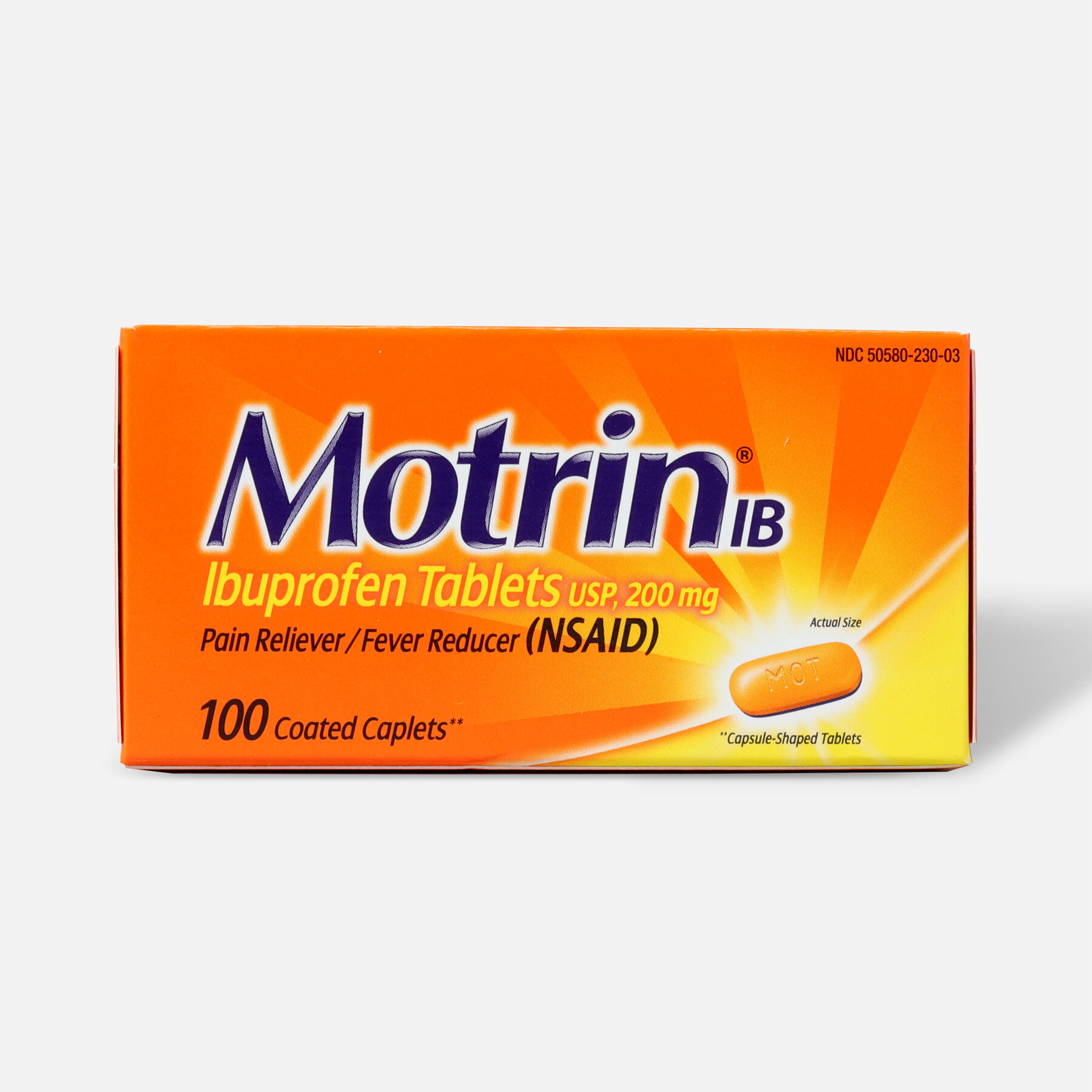 Motrin IB Ibuprofen Pain Reliever Fever Reducer 200 Mg Caplets 100 Ea motrin-ib-ibuprofen-pain-reliever-fever-reducer-200-mg-caplets-100-ea