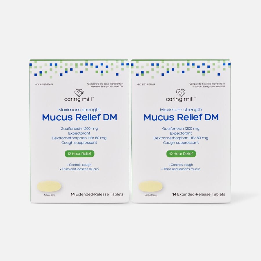 Caring Mill™ Maximum Strength Mucus-DM Extended-Release Tablets, 14 ct. (2-Pack), , large image number 0