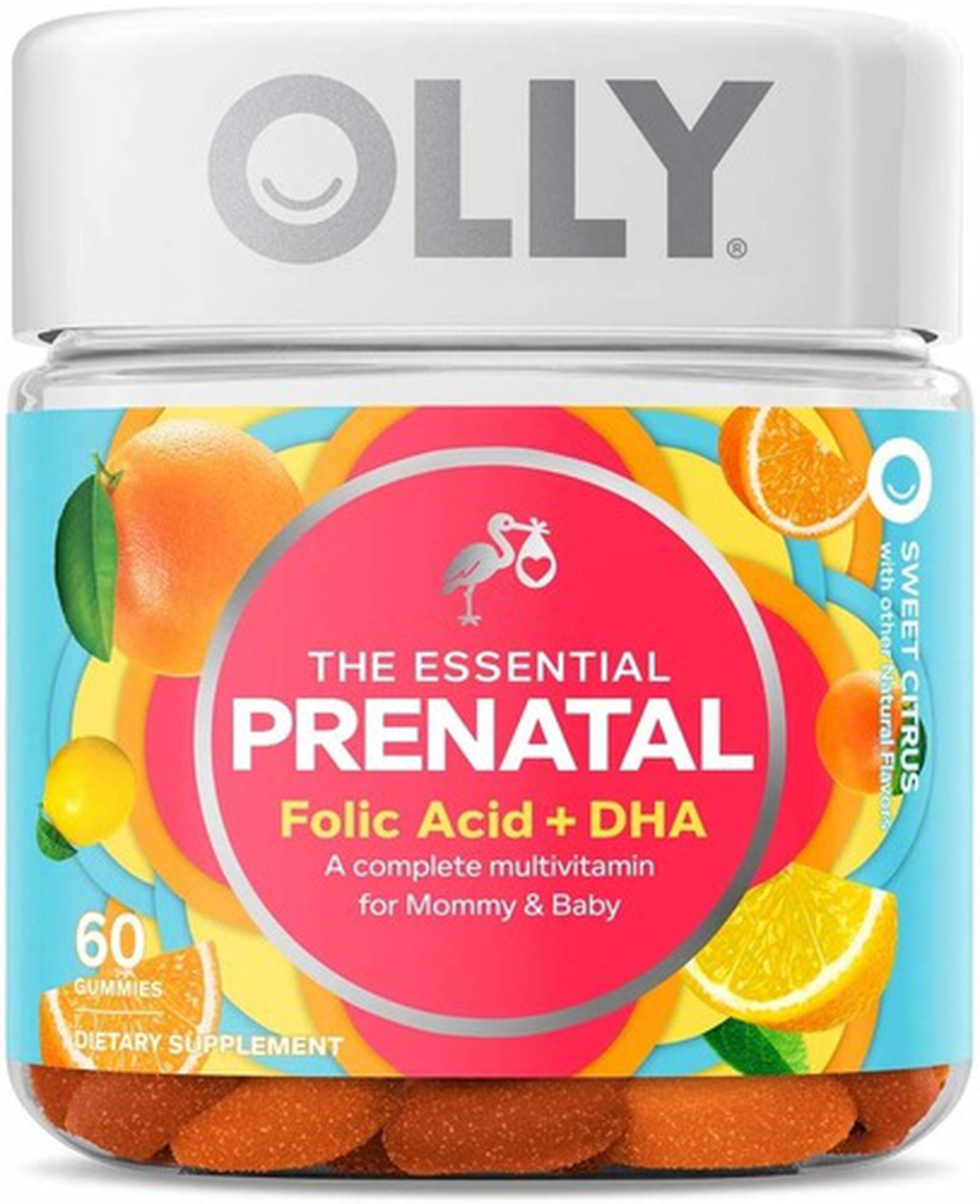 OLLY The Essential Prenatal Gummy Multivitamin, Sweet Citrus, 30 Day