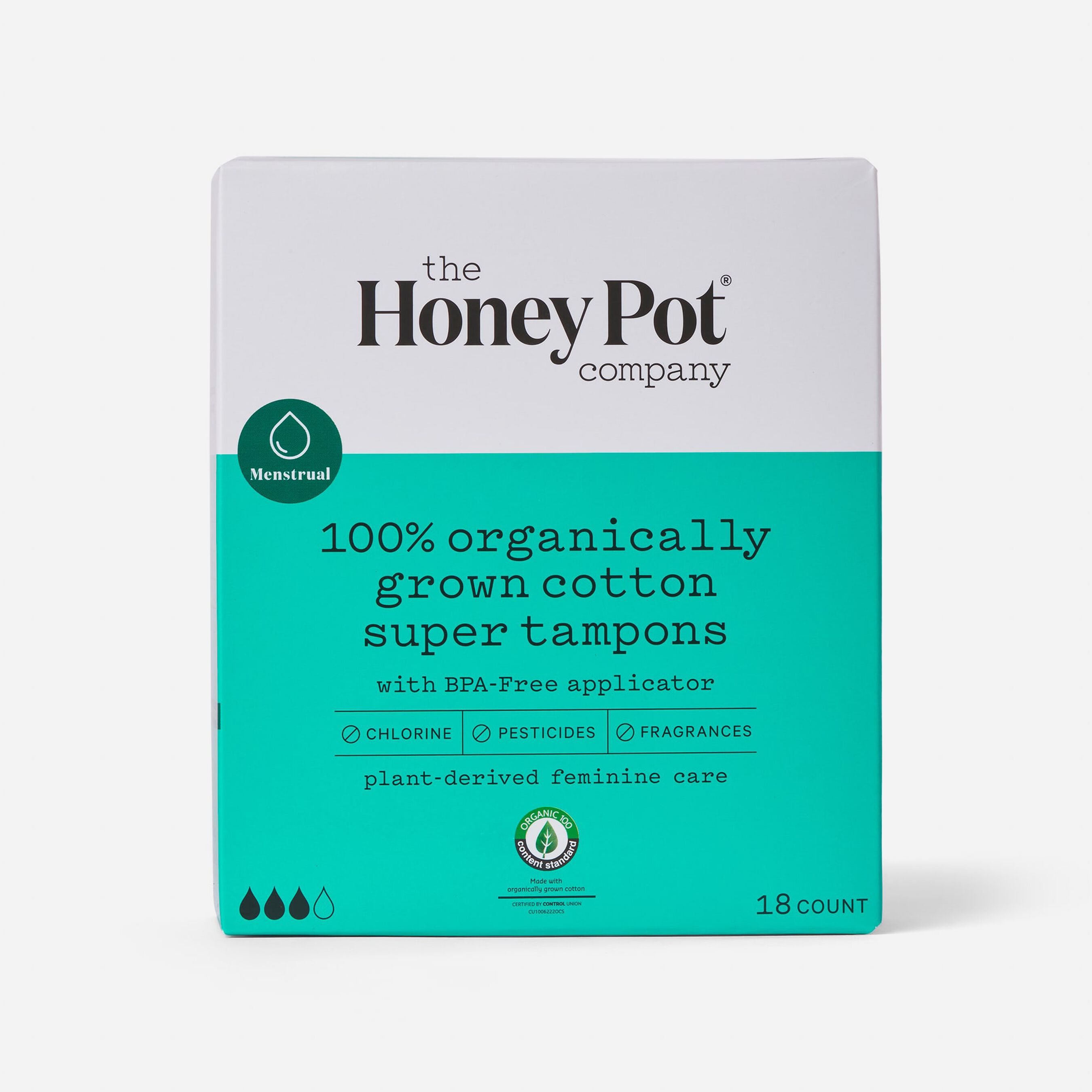 HSA Eligible The Honey Pot Organic Cotton BPA Free Applicator Tampon