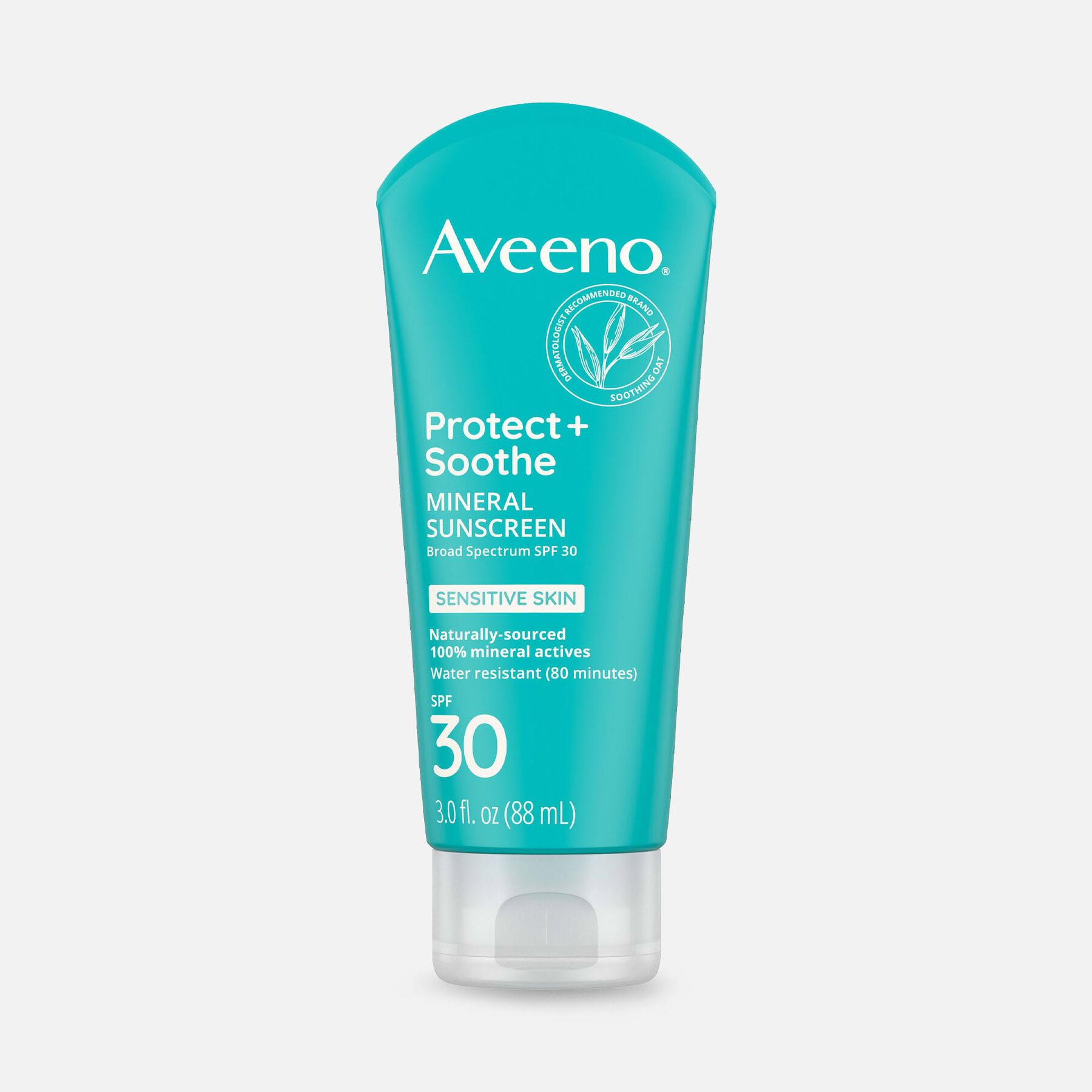HSA Eligible Aveeno Protect + Soothe Body Mineral Sunscreen, SPF 30, 3