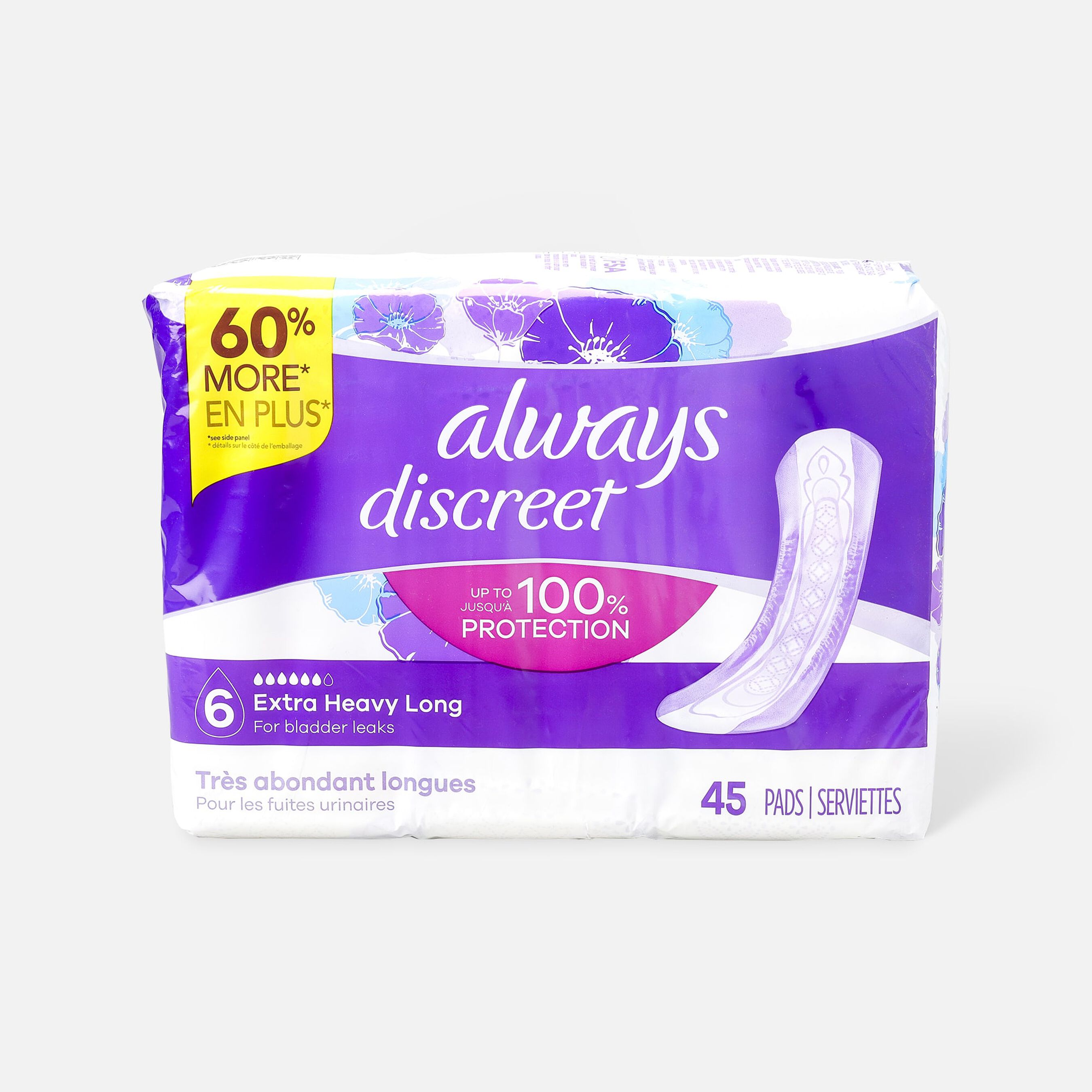 HSA Eligible Always Discreet Long Incontinence Pads HSA Eligible
