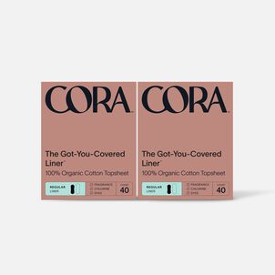 Cora Organic Cotton Ultra Thin Period Liners, 40 ct. (2-Pack)