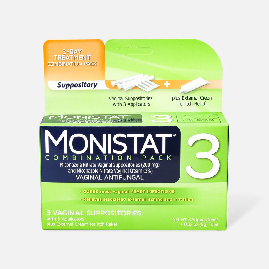 Monistat 3, Cure and Itch Relief Suppositories, , large image number 0