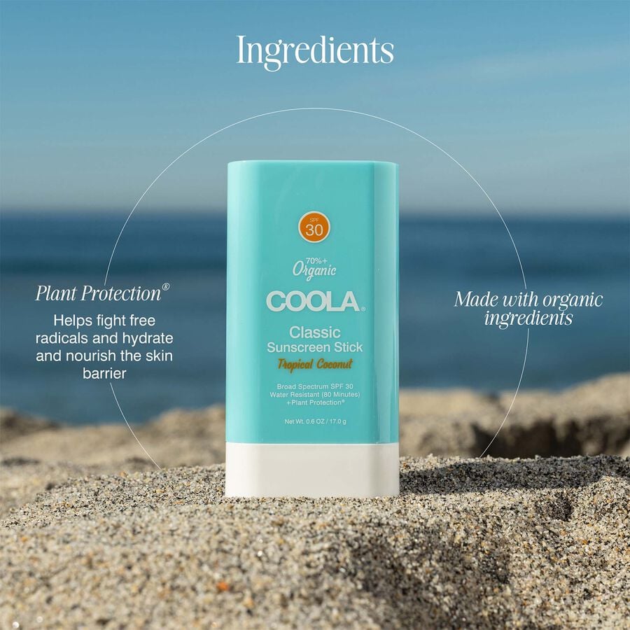 COOLA Classic Organic Sunscreen Face & Body Stick SPF 30 Tropical Coconut, , large image number 1