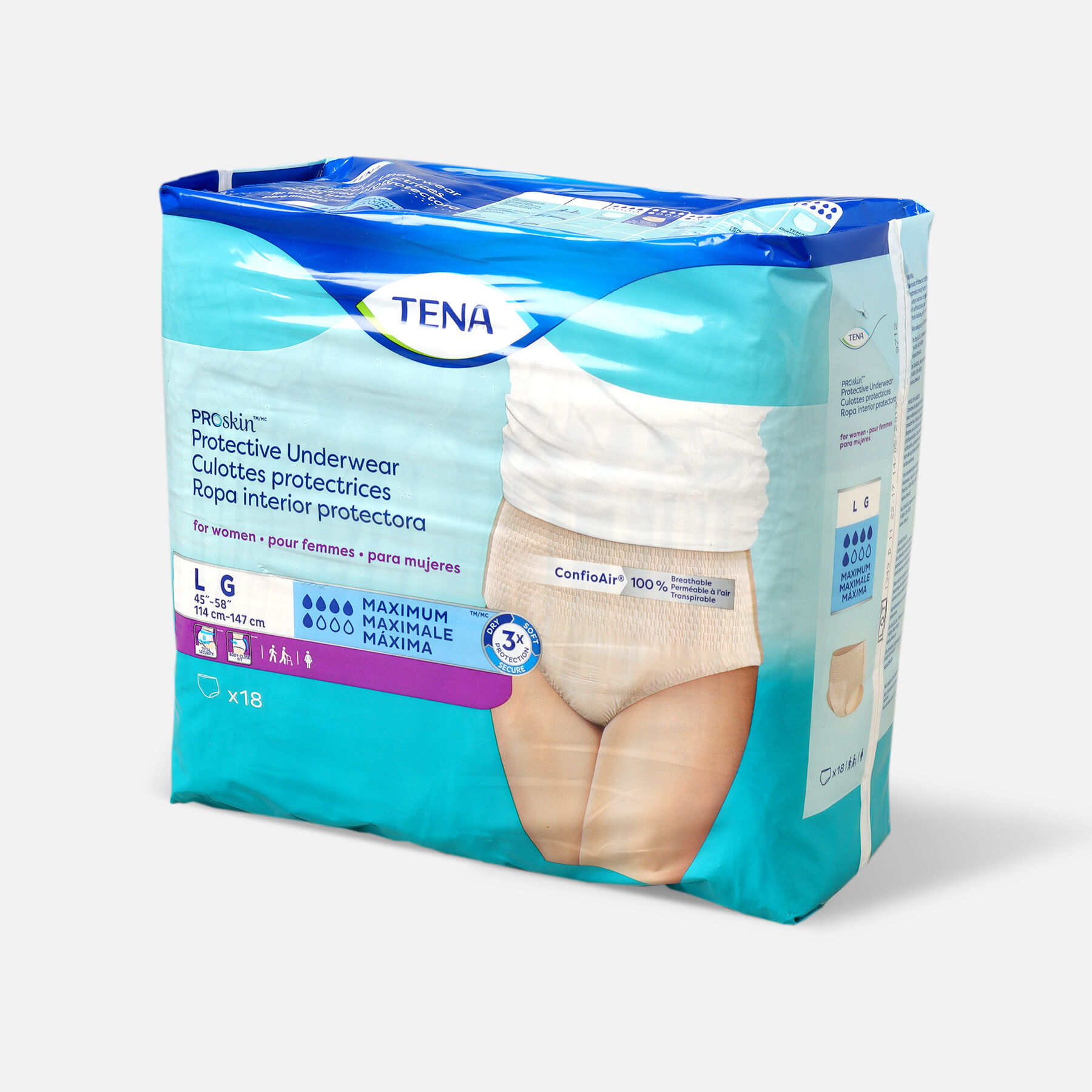 TENA ProSkin™ Protective Incontinence Underwear for Women, Maximum Absorbency, Large, 18 Count
