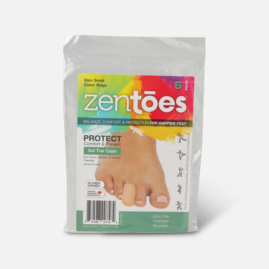 ZenToes Small Gel Toe Cap and Protector - 6-Pack, , large image number 0