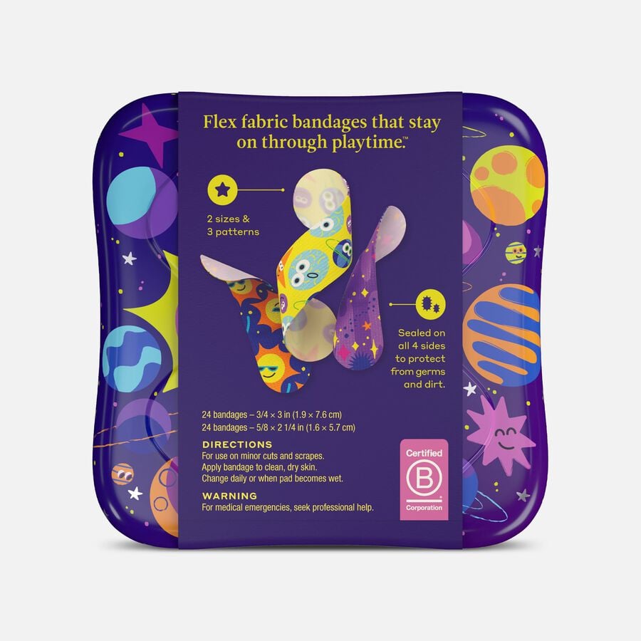 Welly Bravery Badges Planet Pals Assorted Flex Fabric Bandages - 48 ct., , large image number 1