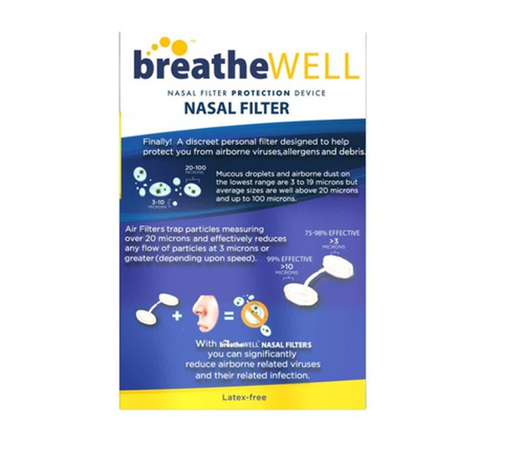 Breathe Well Nasal Filter, Medium, 6 ct