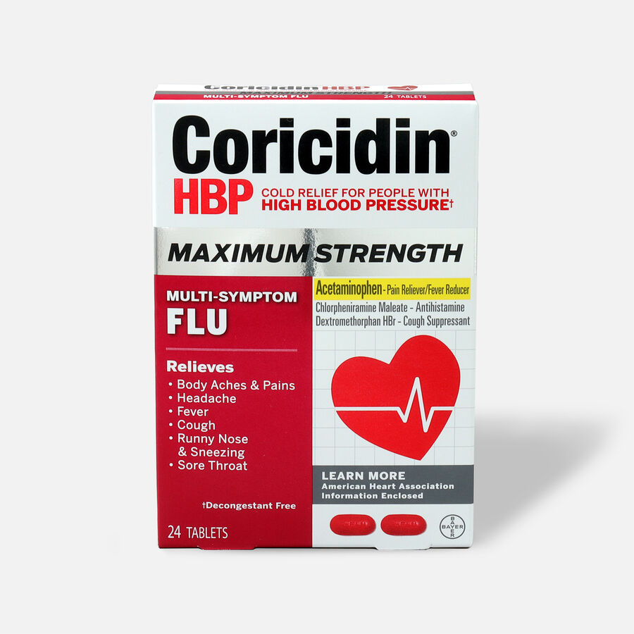 Coricidin Hbp Max Strength Multi Symptom Flu Tablets 24ct 3783