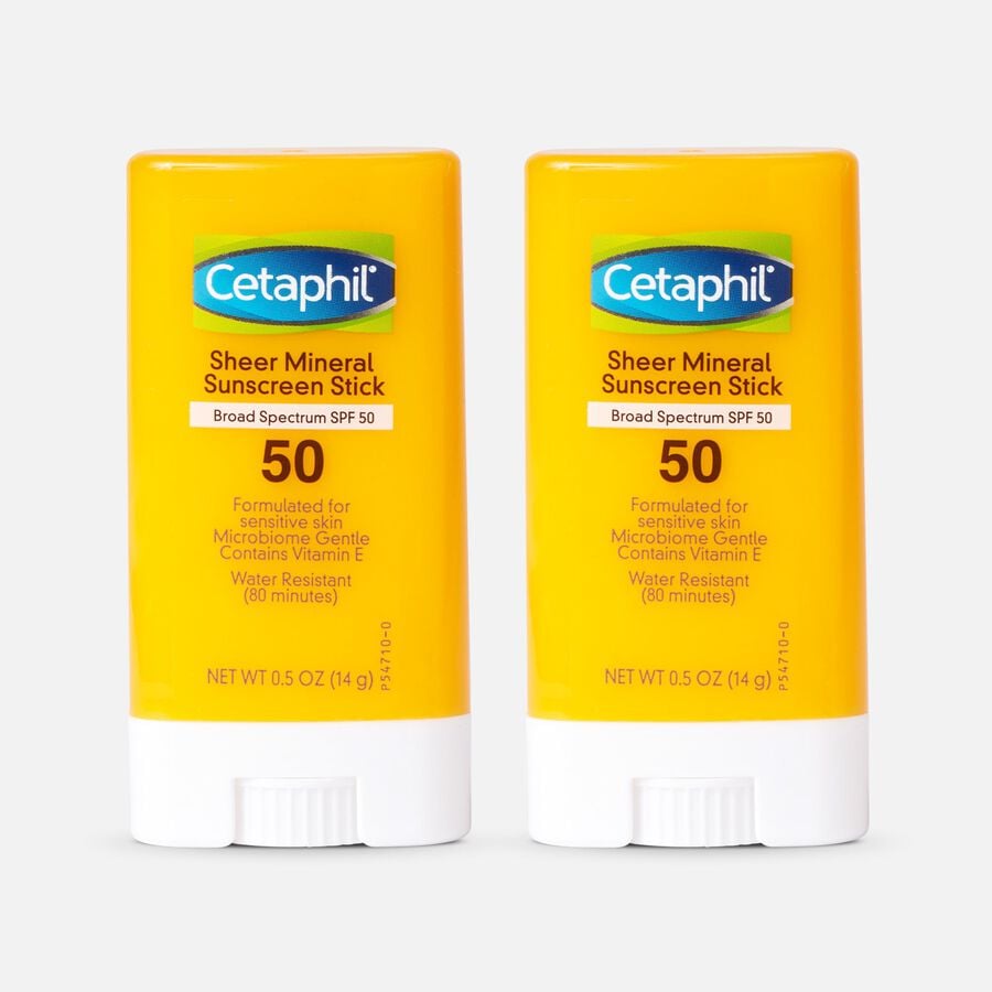 Cetaphil Sun Sheer Mineral Sunscreen Stick for Face and Body, SPF 50, .5 oz. (2-Pack), , large image number 0