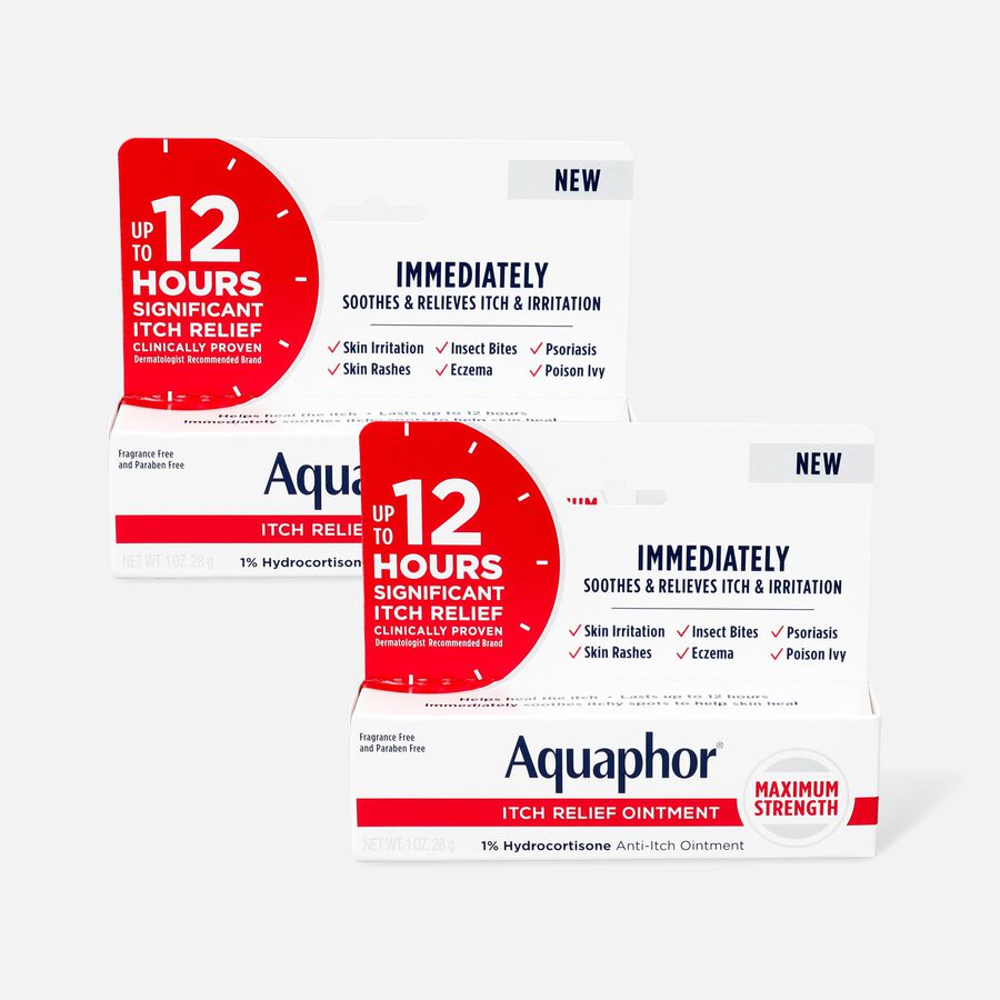 Aquaphor Itch Relief Ointment, 1% Hydrocortisone, 1 oz. (2-Pack), , large image number 0