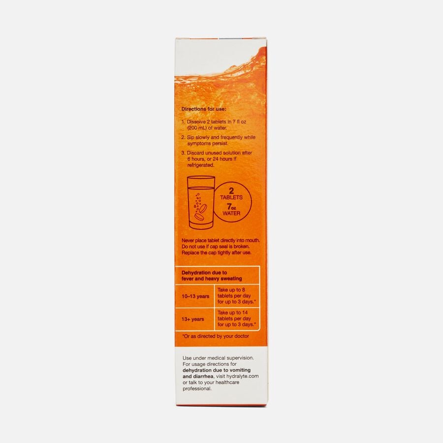 Hydralyte Effervescent Electrolyte Tablets, Orange, 20 ct. (2-Pack), , large image number 3