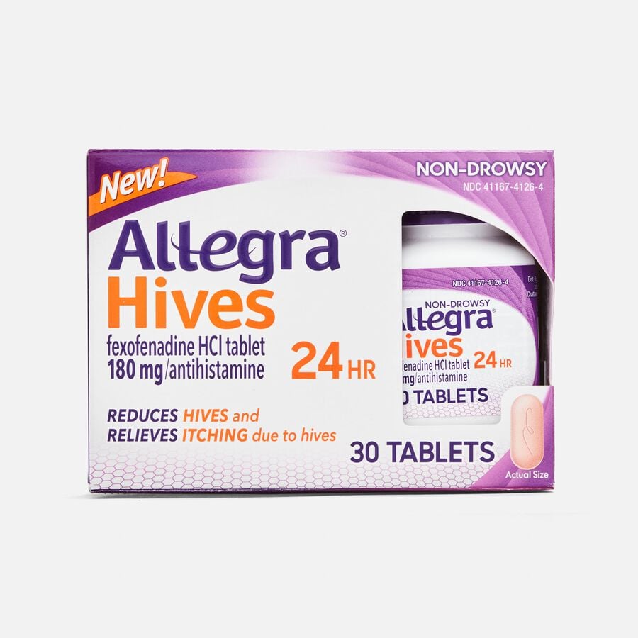 Allegra Hives 24 Hour, Non-Drowsy Tablets, 30 ct., , large image number 0