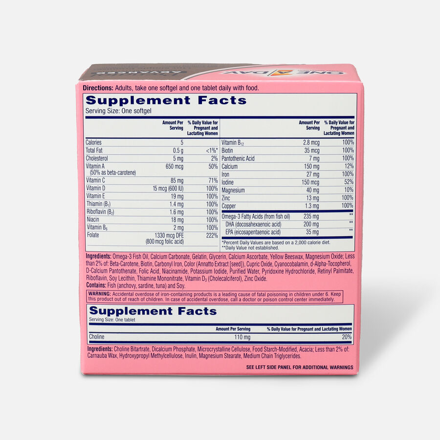 One A Day Women's Prenatal Advanced Vitamins, 60+60 Count