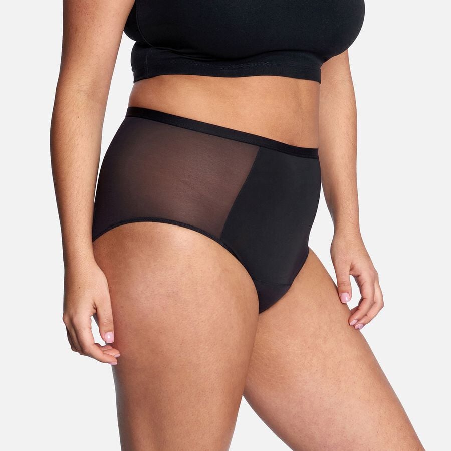 Thinx Comfort Stretch Hi-Waist Period Underwear, Black, , large image number 2