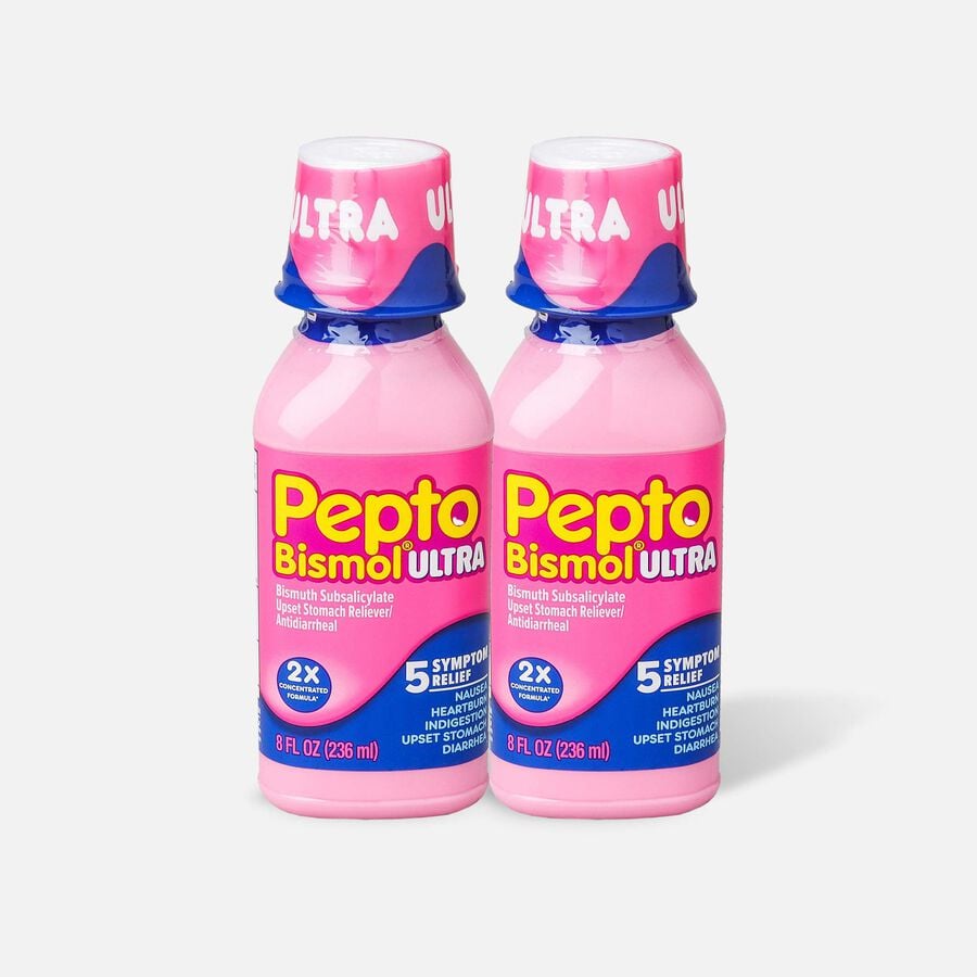 Pepto Bismol Ultra 5 Symptom Stomach Relief Liquid, Original, 12 oz. (2-Pack), , large image number 0
