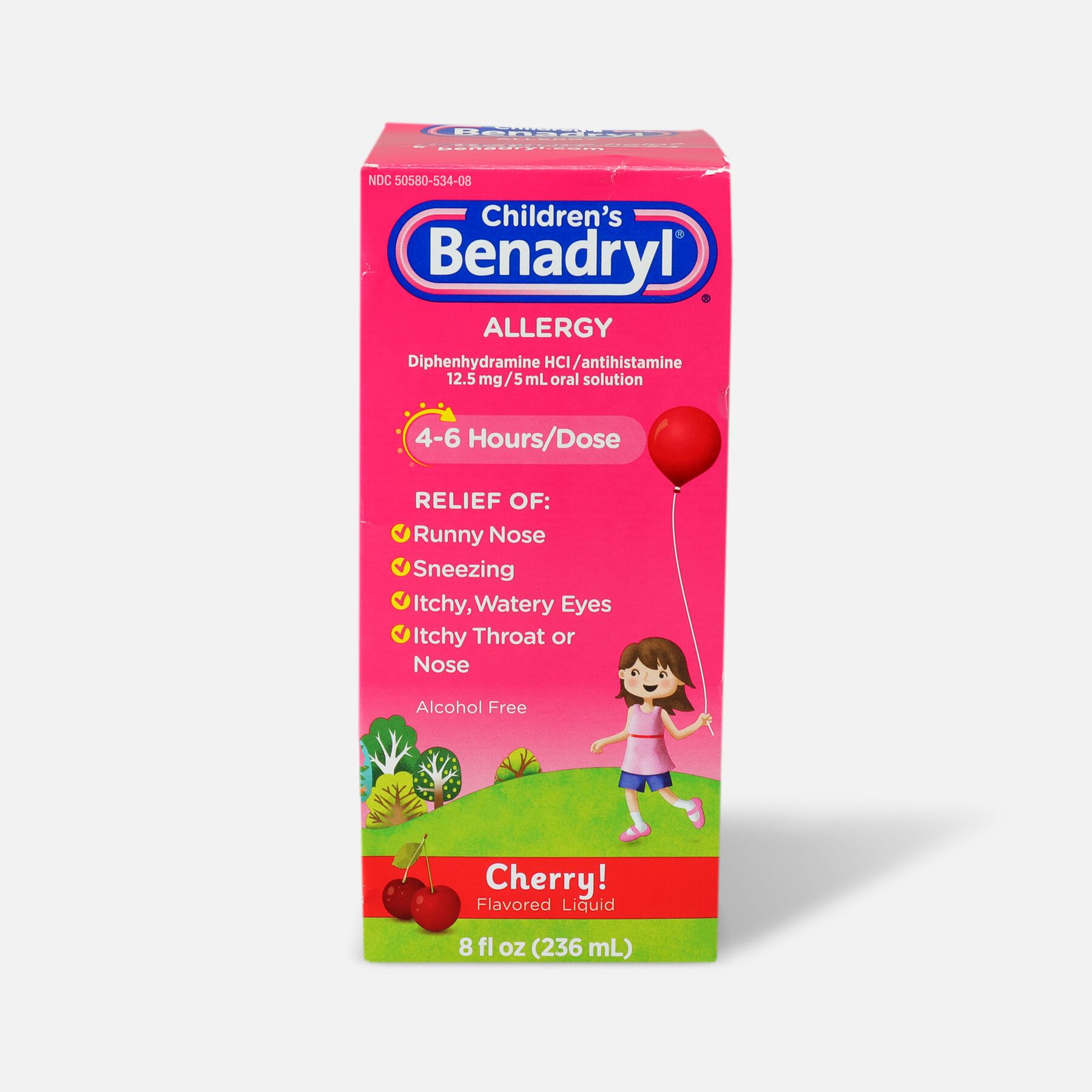 Children's Benadryl Oral Solution, Cherry Flavored, 8 fl. oz.