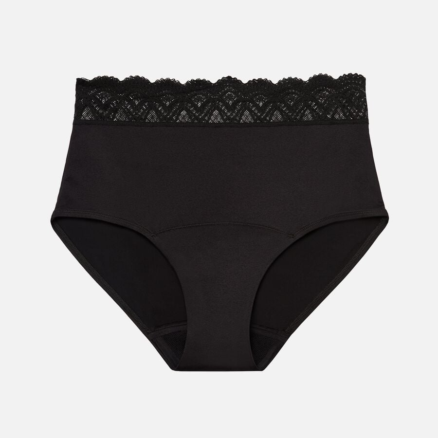 Thinx For All Leaks Signature Lace Very Light Hi-Waist Incontinence Underwear, Black, , large image number 0