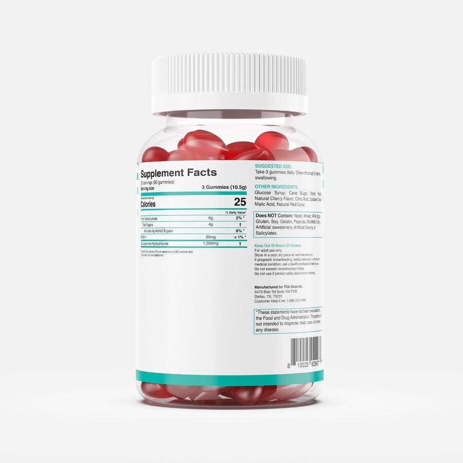 Caring Mill™ Glucosamine Joint & Bone Health Gummy Vitamins, Cherry, 90 ct., , large image number 1