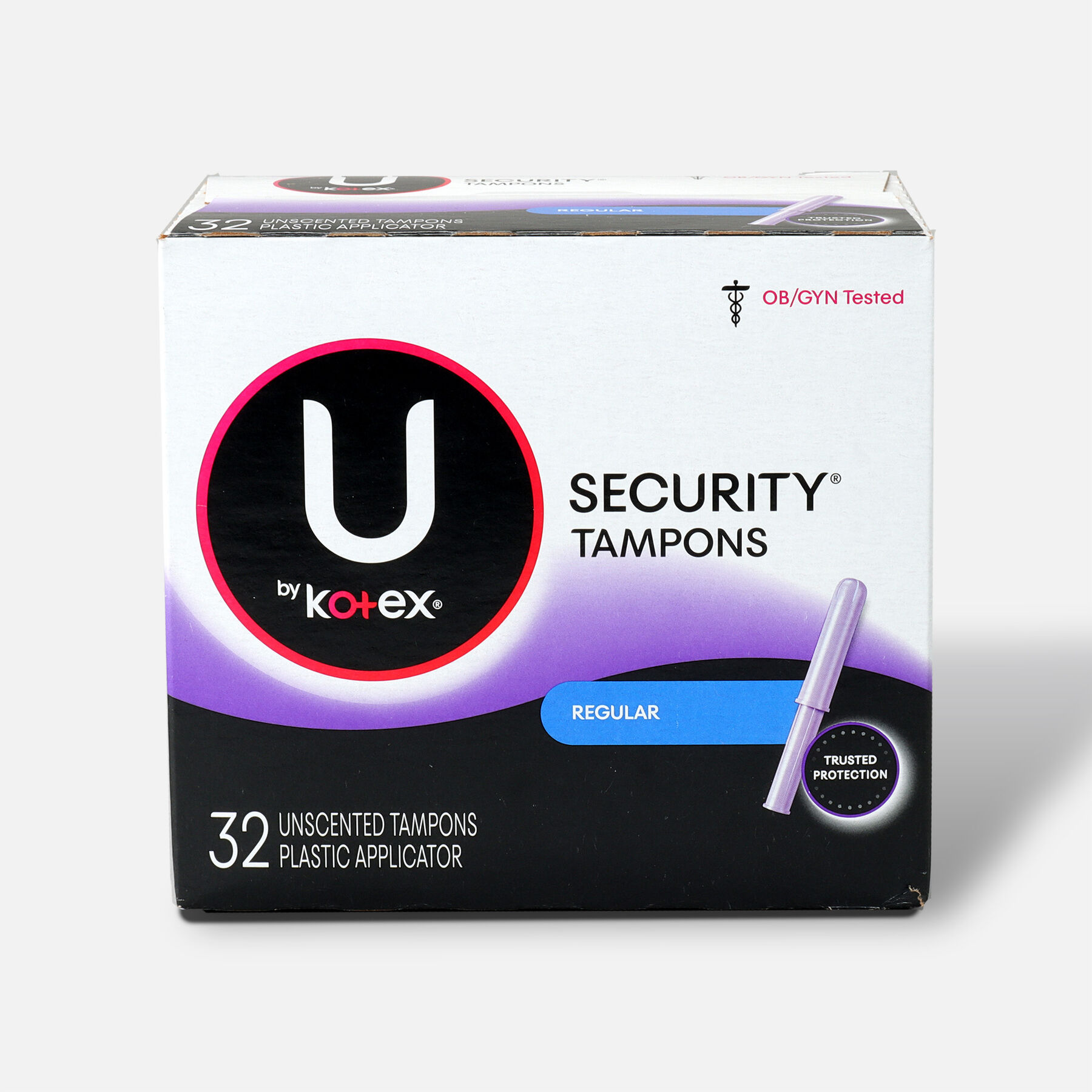 U by Kotex Security Tampons, Regular Absorbency, Unscented, 32 Count