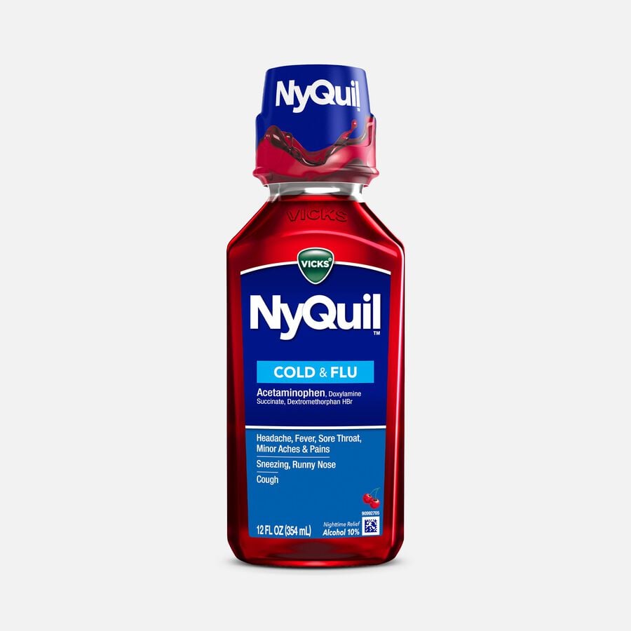 Vicks NyQuil Cold & Flu, Cherry, , large image number 0