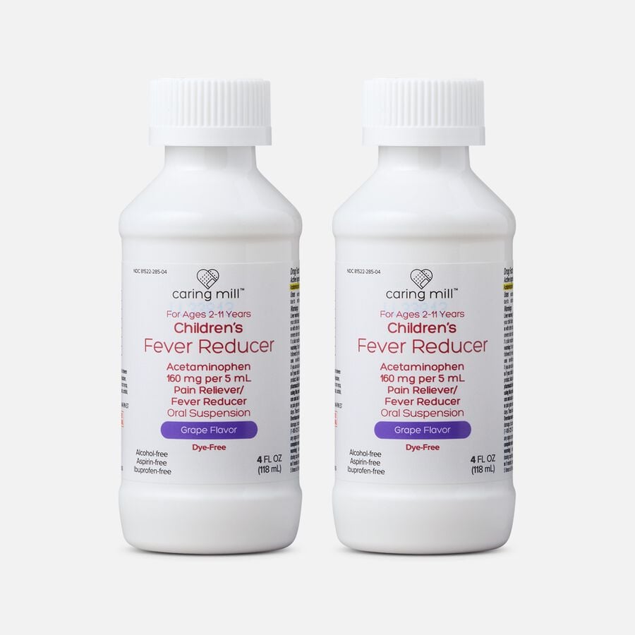 Caring Mill&trade; Children&rsquo;s Acetaminophen Pain Reliever/Fever Reducer Oral Suspension Liquid, Grape Flavor (2-Pack), , large image number 0