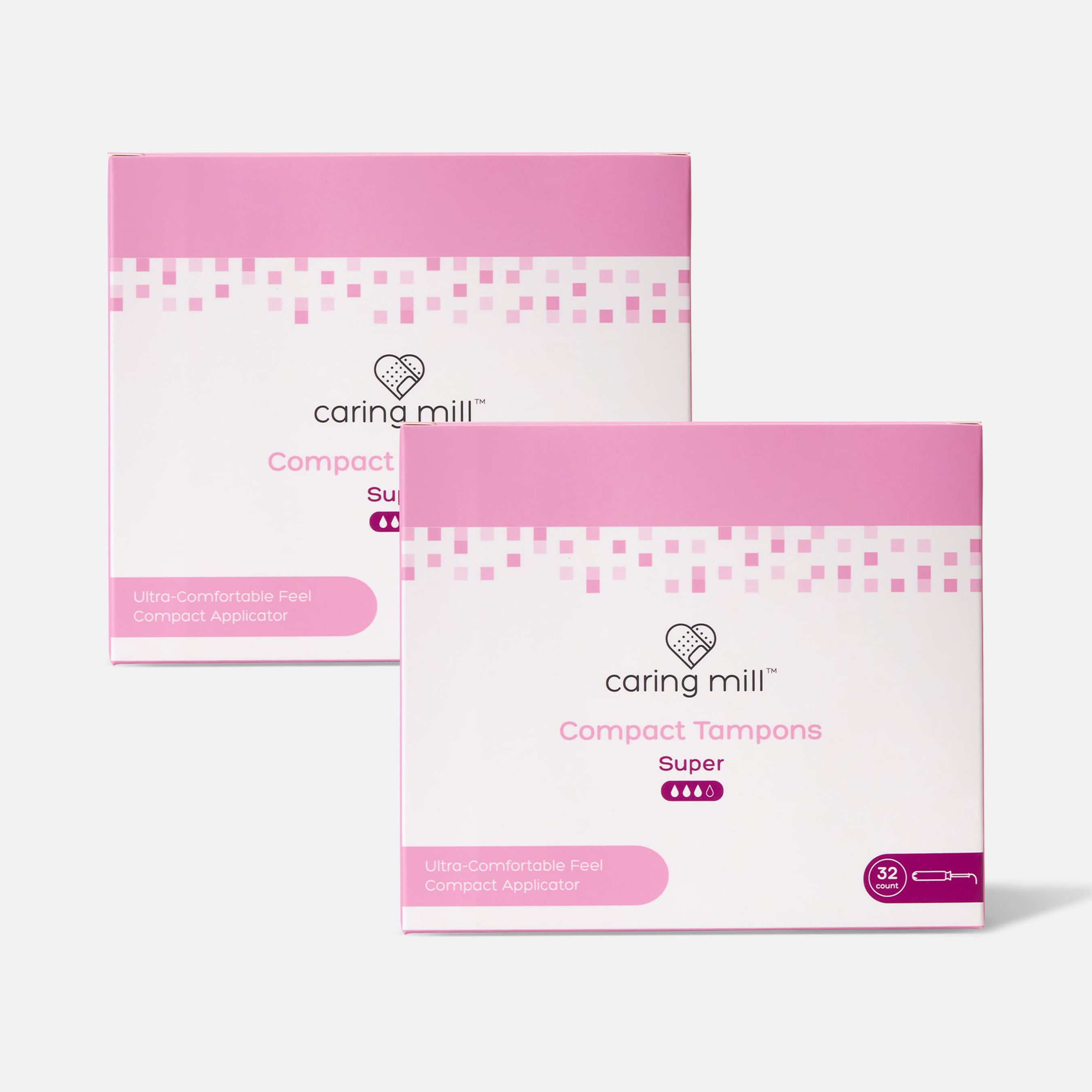 HSA Eligible Caring Mill™ Super Compact Tampons, 32 ct. (2Pack) HSA