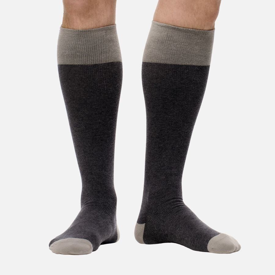 VIM & VIGR Heathered Collection Cotton Compression Socks, Dark and Light Grey, Wide Calf S/M, 30-40 mmHg, , large image number 0