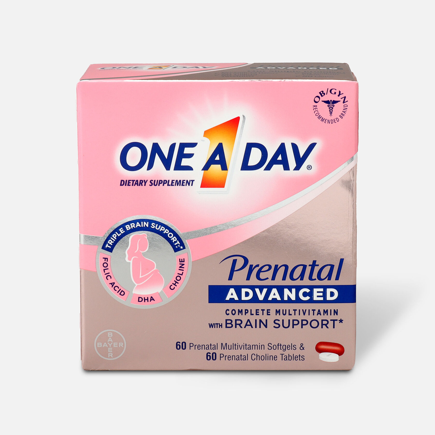 One A Day Women's Prenatal Advanced Vitamins, 60+60 Count